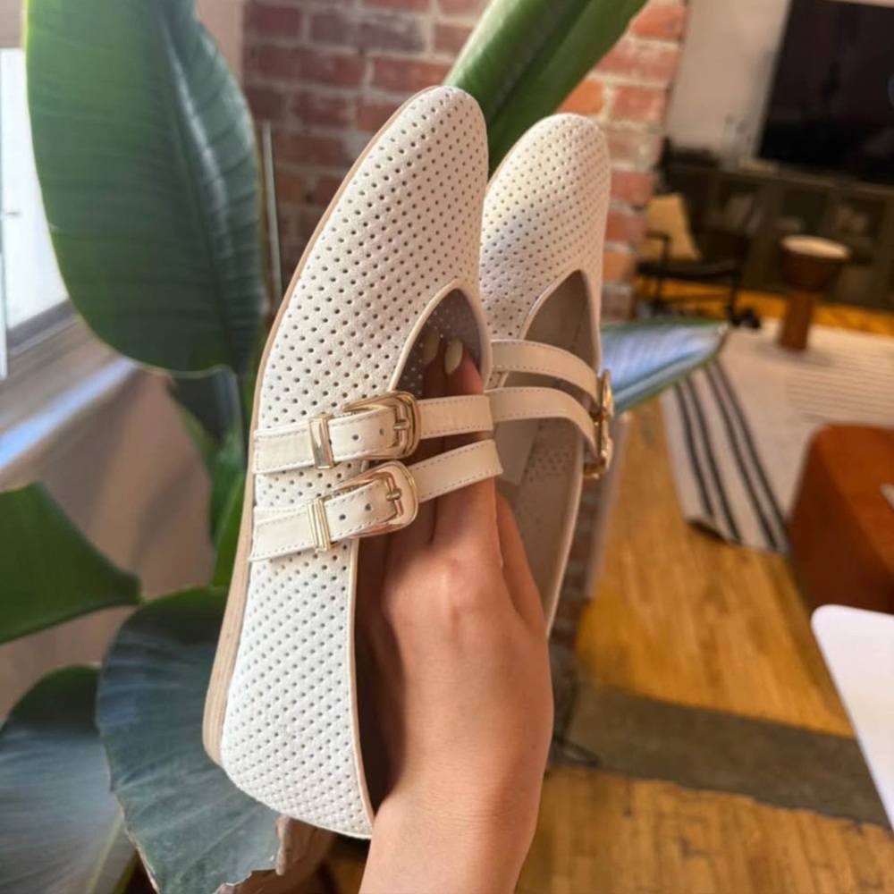 Dolce Vita Perforated Cream Loafers